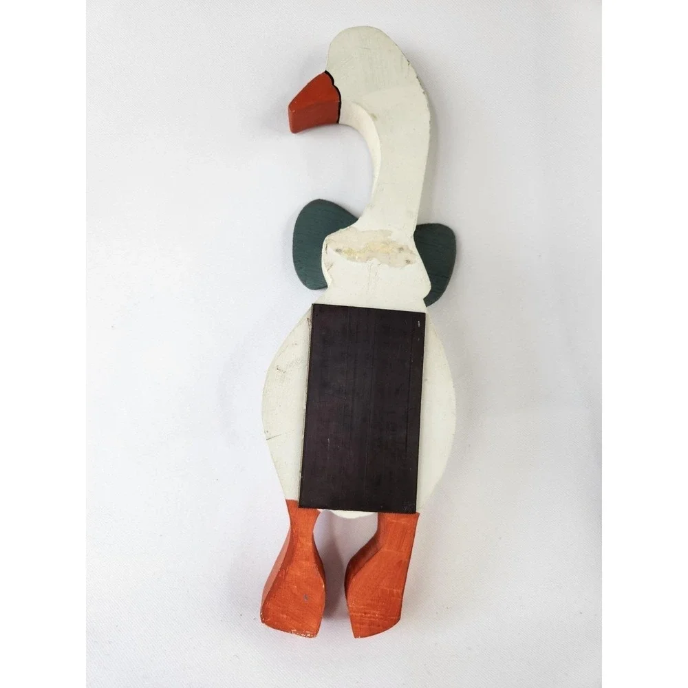 Vtg XL Country Goose Wood‎ Refrigerator Magnet Cottage Core Back Door Farmhouse